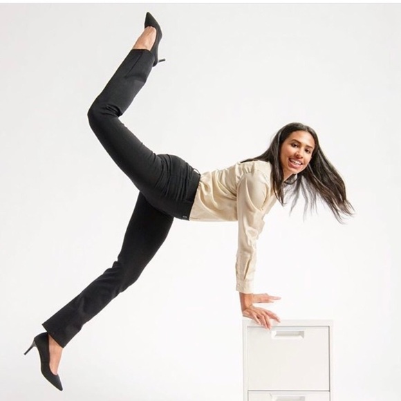 Betabrand Black Straight Leg Pull On Yoga Dress Pants Size XSP - Picture 13 of 13